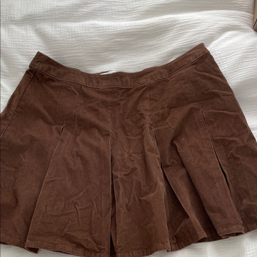 NWT Hollister Brown Pleated Corduroy Skirt